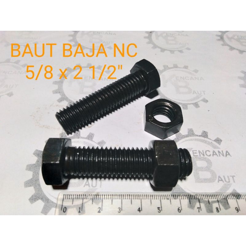BAUT BAJA UNC 5/8 X 2 1/2" / BAUT HITAM NC 5/8 X 2 1/2"