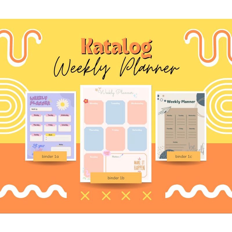 

WEEKLY PLANNER PART 1 ISI 30/pack