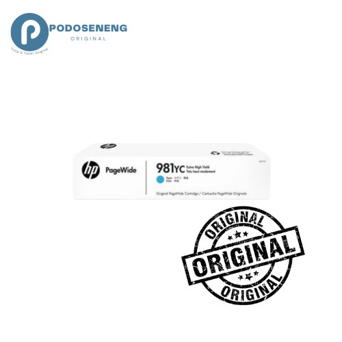 Tinta HP 981 YC Cyan Extra High Yield = HP PageWide E55650 | E58650