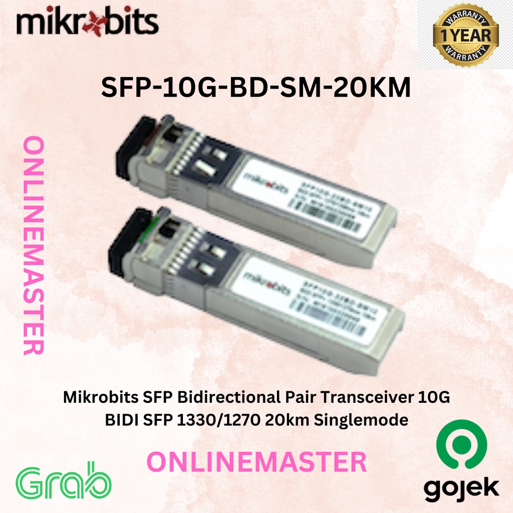 Jual Mikrobits SFP Transceiver SFP-10G-BD-SM-20KM | Shopee Indonesia