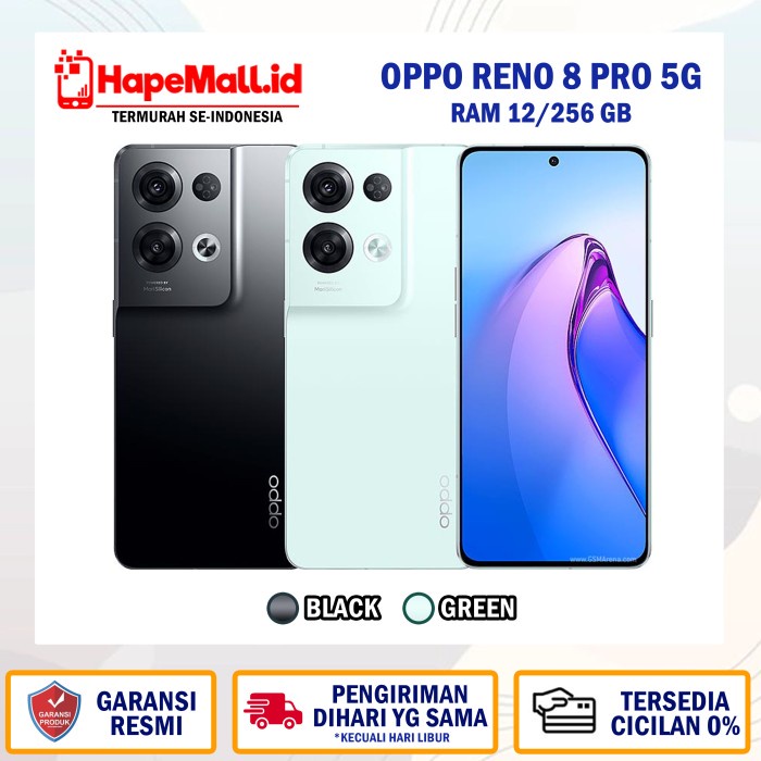 OPPO RENO 8 PRO 5G RAM 12/256 GB GARANSI RESMI TERMURAH