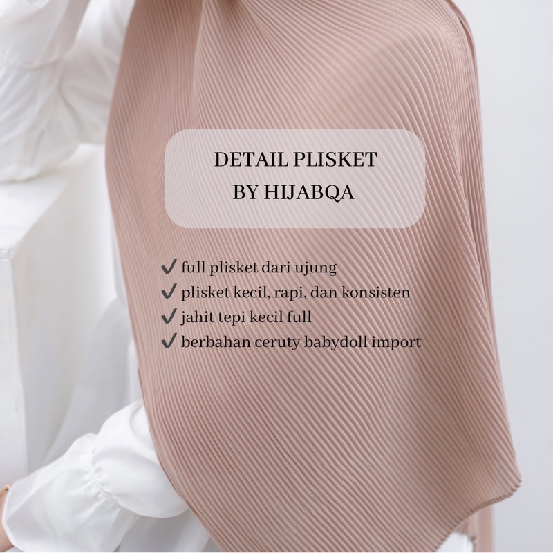 HIJABQA - Pleated Pashmina / Pashmina Full Plisket Tanpa Garis Tengah