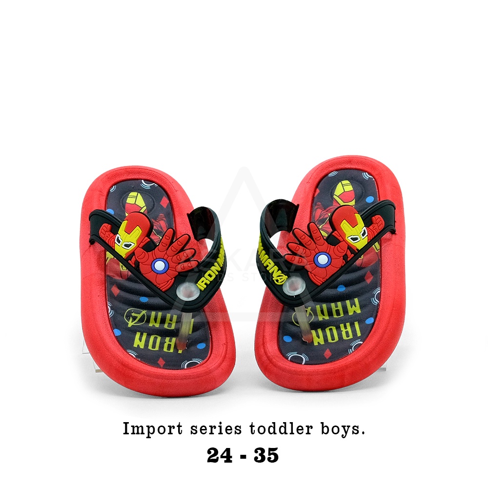 Askara - NEW Sandal Anak Laki-laki Jepit karet Import model karakter ironman 2 - 8 tahun