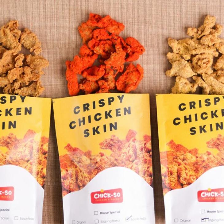 

➽ Keripik Kulit Ayam Crispy Chicken Skin Chickso 80gram ば