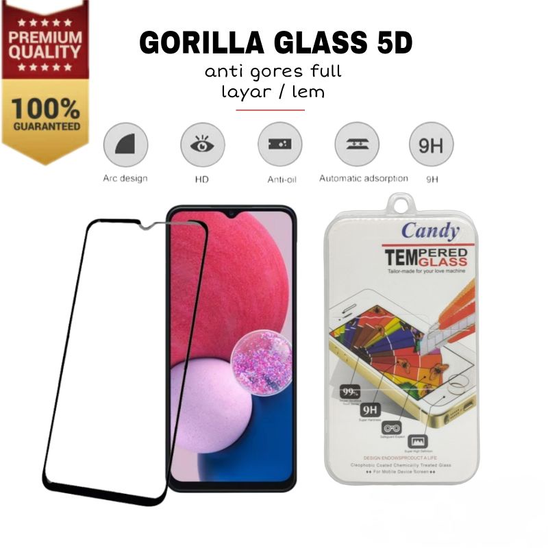 Gorilla Glass 5D Full Layar Xiaomi Redmi 6 6A 7 7A 8 8A 9 9A 9C Cover Tempered Glass Full Lem Anti G