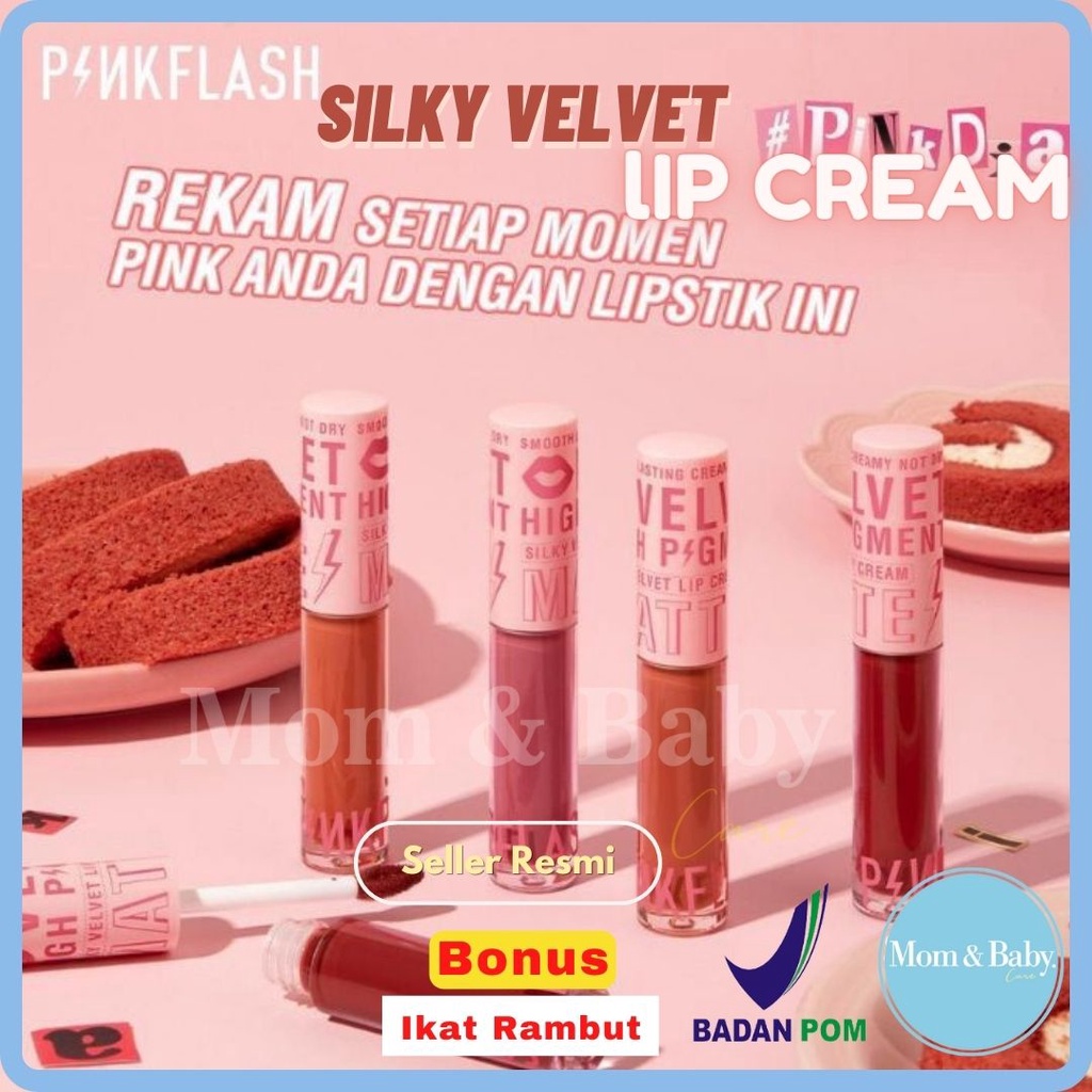 PINKFLASH Silky Velvet Lip Cream | Lipcream | Lipstick | PinkDiary Pink Flash | BPOM PF-L04 d