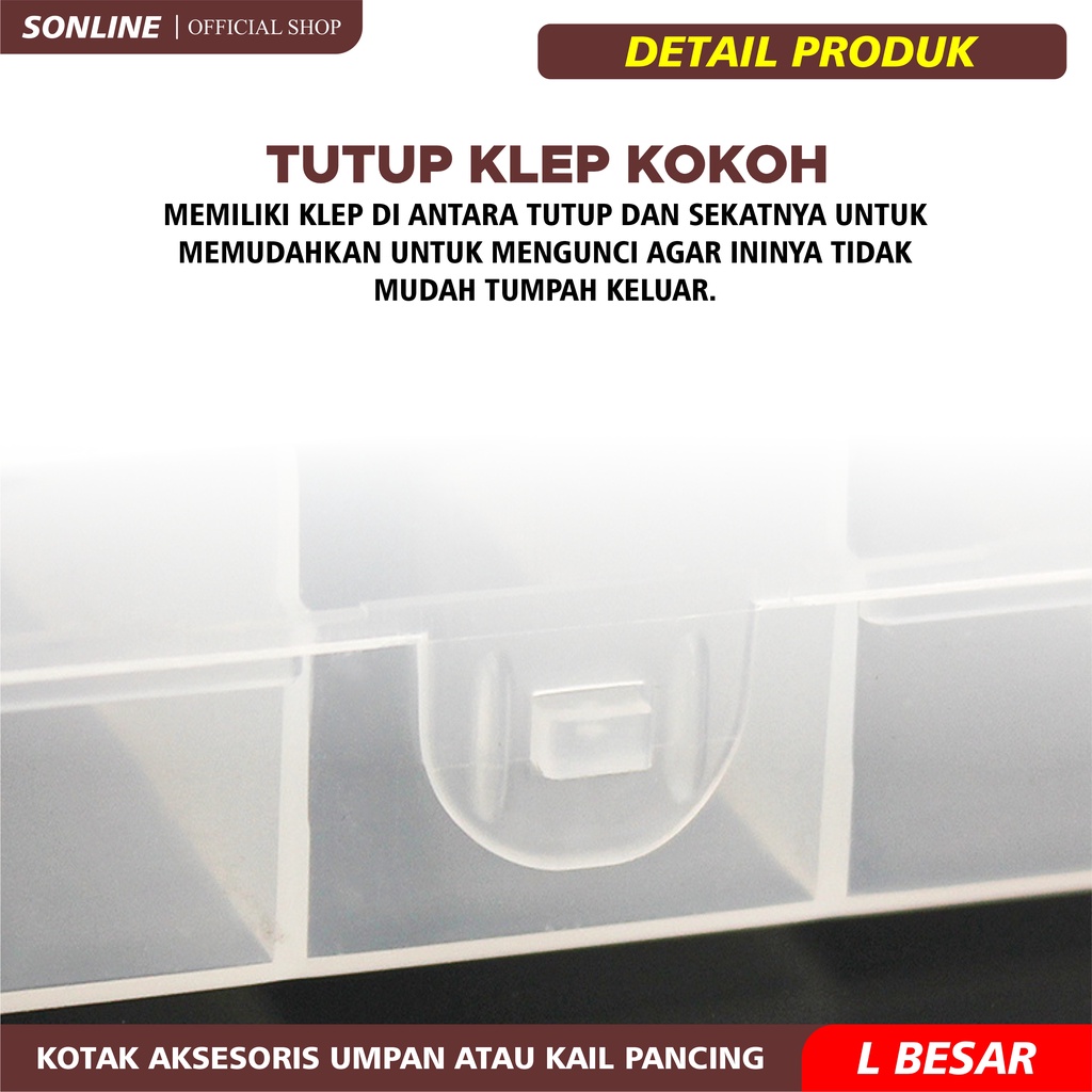 SONLINE Kotak Penyimpanan Umpan Pancing Tahan Air Multiple Specifications Lure Box Kotak Pancing Kail Kotak Umpan Box Lure Wadah Pancing Aksesoris Pancing Ukuran Besar/Large