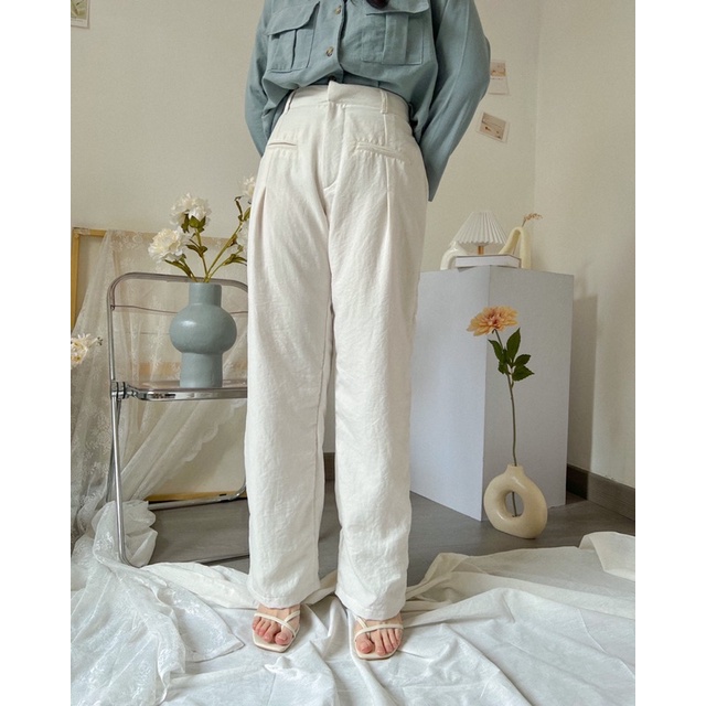 KANON - Min-Ah Basic Loose Pants - Celana kantor / kuliah pensil kulot korean look