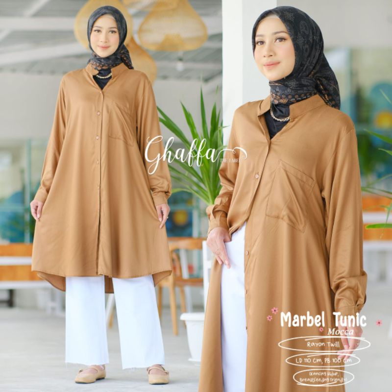 MARBEL TUNIK BY GHAFFA THE LABEL / TUNIK POLOS MUSLIMAH / Atasan wanita polos modern rekomended