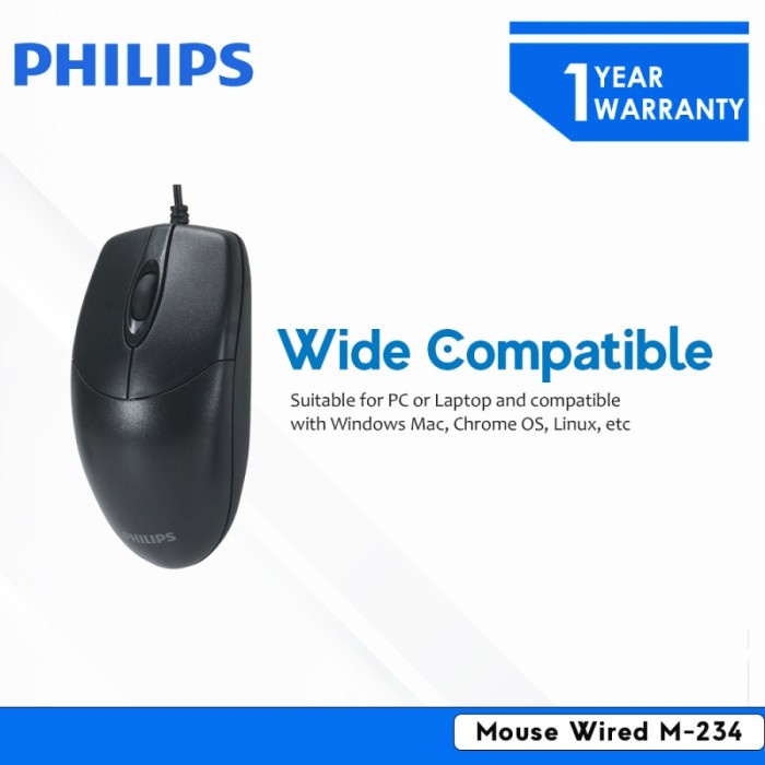 Philips Mouse Wired M234 mouse kabel