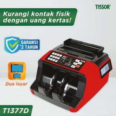 MONEY COUNTER T1377 MESIN HITUNG UANG TISSOR T1377D DUAL SCREEN MURAH HIGHT QUALITY