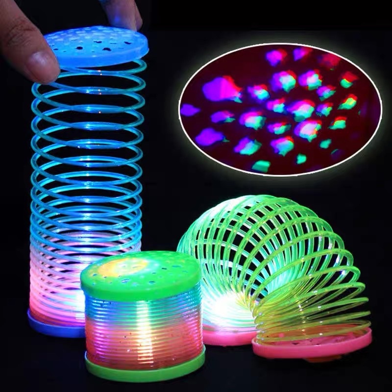 Jc Mainan Spring Slinky Magic Warna Pelangi Ada Lampu