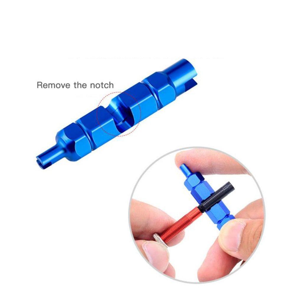 AUGUSTINA Kunci Nozzle Ban Sepeda MTB Sepeda Jalan Dua Kepala Alat Bongkar Pasang Aksesoris Sepeda Bike Repair Tool Valve Extension Rod Valve Core Wrench