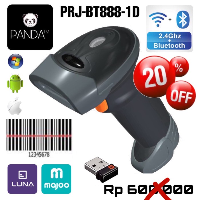 Wireless Bluetooth Panda Prj-393 Laser Barcode Scanner Best Perfomance