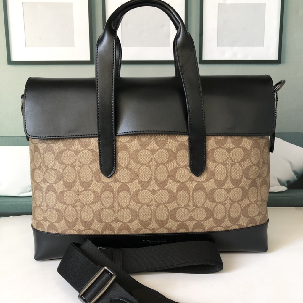Coach 77858 76835  men's flip briefcase shoulder bag handbag messenger bag  gwb