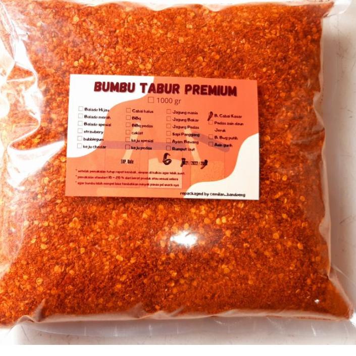 

✨Grosir✨ Bubuk Cabai Kasar hot jeletot Original dan aroma daun jeruk 1 kg !!!