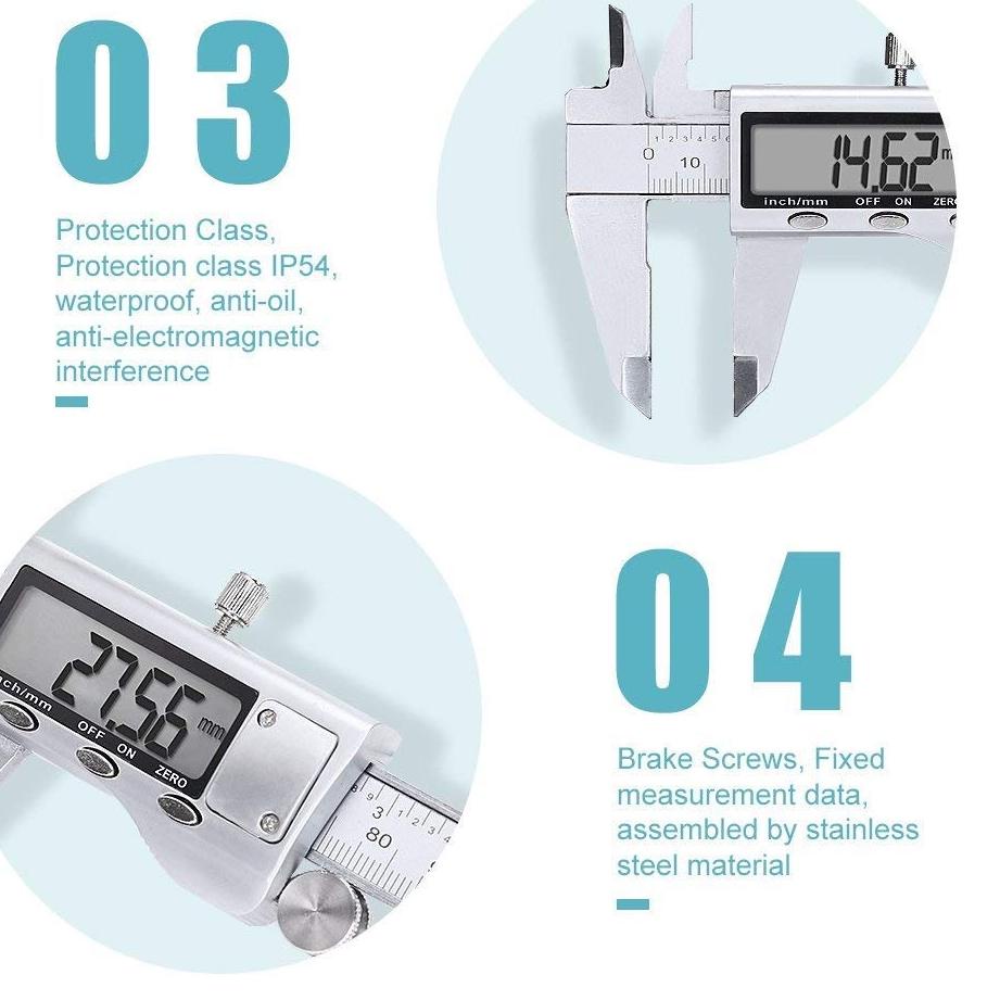 

FRESHH 【+Dalam stok+Pengiriman Cepat】YUN Stainless Steel Digital Display LCD - Micrometer - Caliper - Sigmat Digital Vernier Scale - Jangka Sorong Digital 1500MM /Jangka Sorong Kaliper Sigmat Digital Stainless Steel Silver Vernier,,