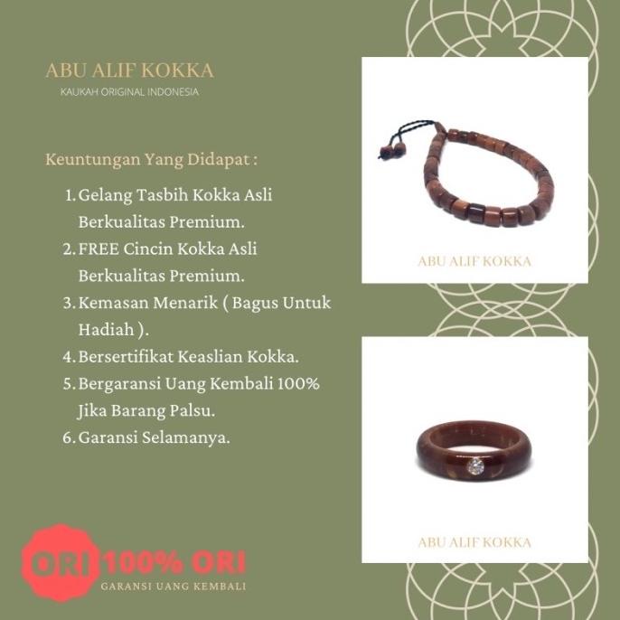 Tasbih Kokka Besar 8mm Tasbih Kaukah Asli Bersertifikat Tasbih Kaokah