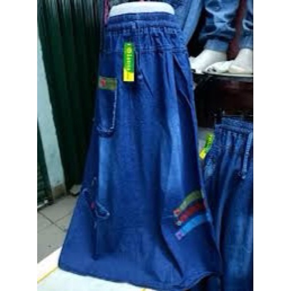 Rok Levis Panjang - Rok Anak Perempuan Bahan Shoft Jeans Size Tanggung Umur 13 Tahun