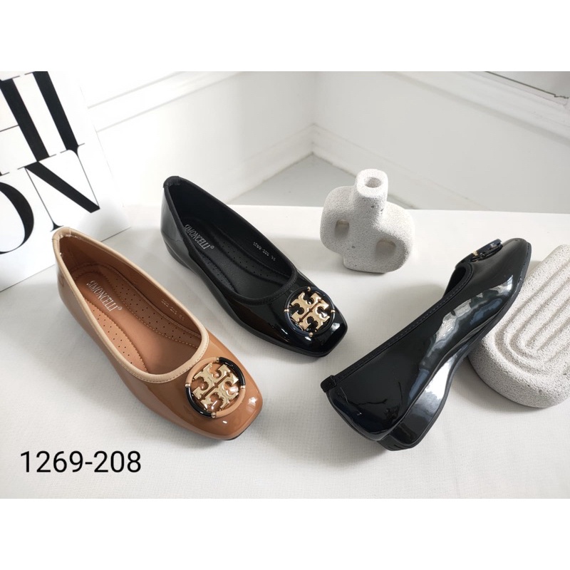 [36-44] BIGSIZE Wedges Simoncelli TB import high quality sepatu wanita kantor kerja glossy casual da