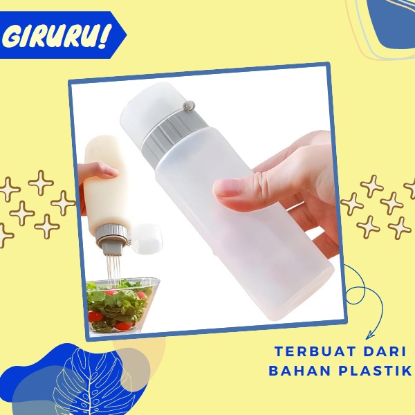 Botol 5 Lubang Dengan Nozzle Untuk Saus / Botol saus Plastik wadah saus kecap minyak mayonaise / Botol Dispenser Model Remas Transparan