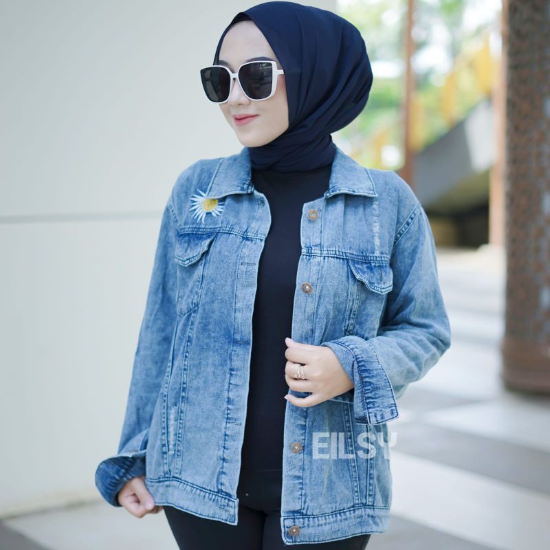 jaket jeans wanita oversize/jaket denim