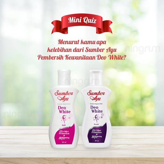 Ningrum - Sumber Ayu Feminine Wash Deo White Fresh &amp; Soft 50ml 90ml | Pembersih Kewanitaan 3X Whitening Extra Original BPOM - 7407