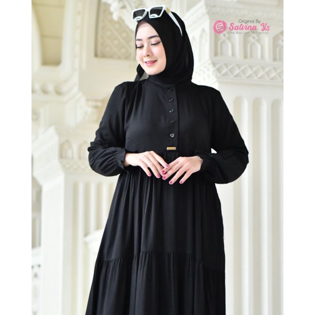 Baju Gamis Salvina Polos XXL dan Size Jumbo 3L, 4L &amp; 5L