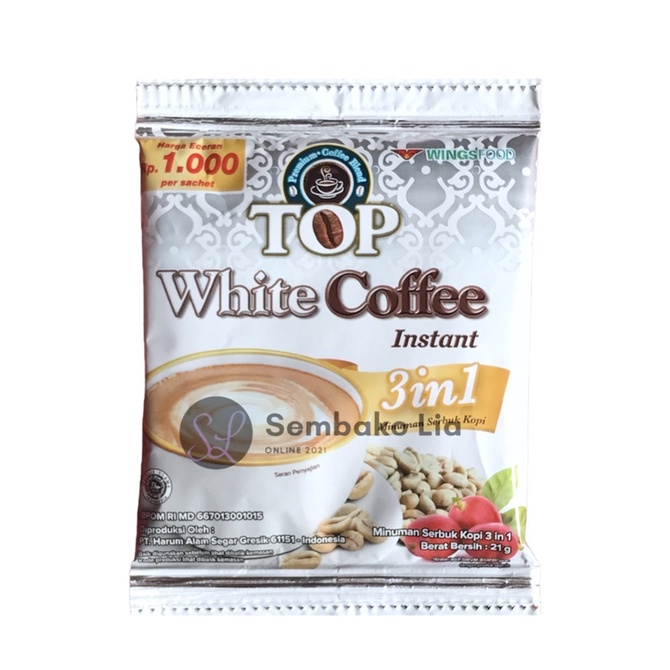 Top White Coffee 21gr  Renteng Isi 12pc SachetKopi Bubuk Instant / Kopi Top White Coffee  21gr Isi 12 Pcs Sachet