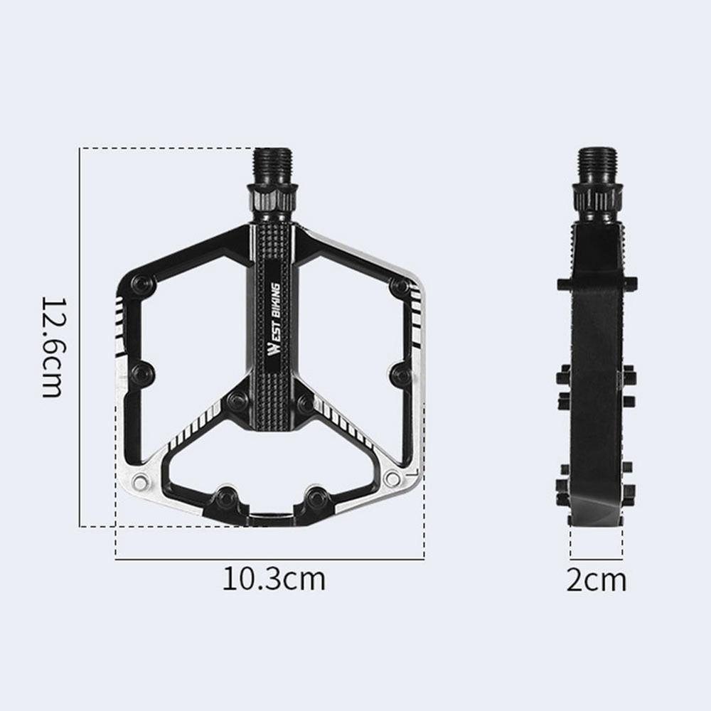 Lanfy Pedal Sepeda 1pasang Jalan Gunung Tahan Lama Kekuatan Tinggi Berkendara Non-Slip Aksesoris Sepeda Paduan Aluminium Sadel Pedal Lebar
