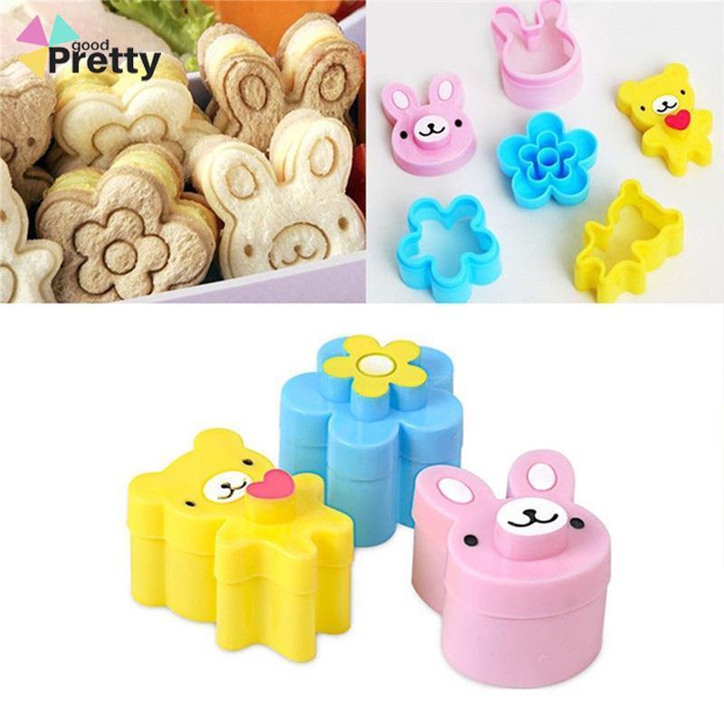 3Pcs/Set Cetakan Roti Biskuit Sandwich Bentuk Kartun Lucu Untuk Anak-Anak - PD