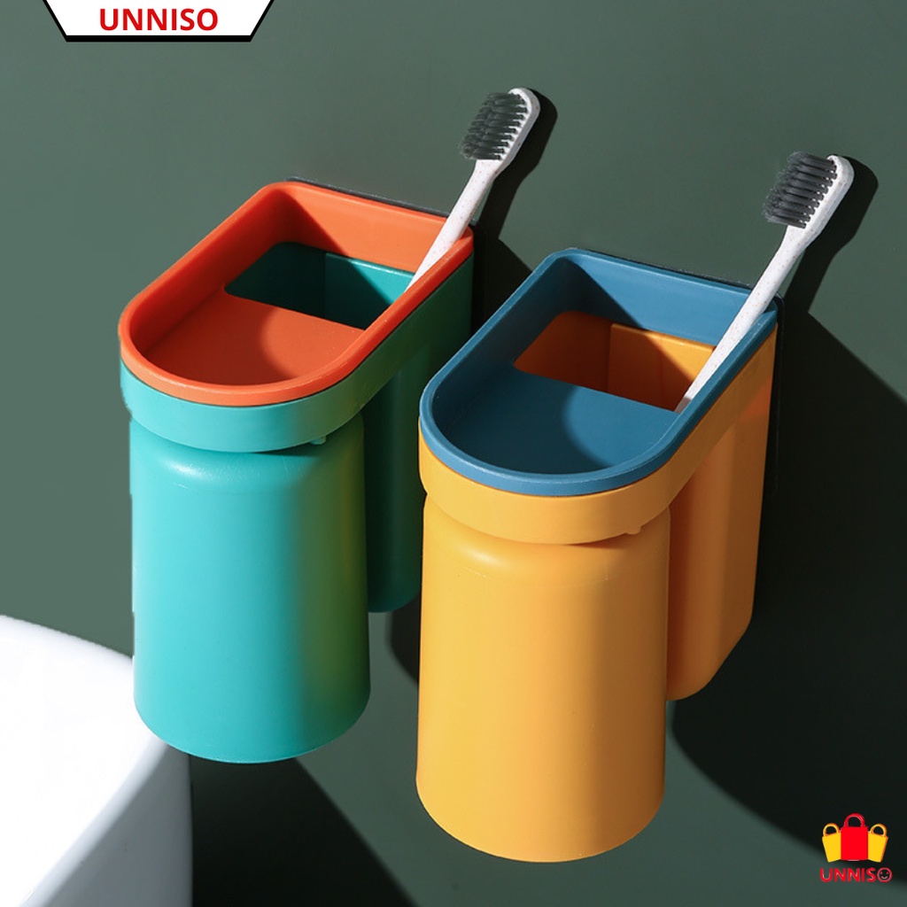 UNNISO - Rack Tempel Tempat Sikat Gigi Toothbrush Holder