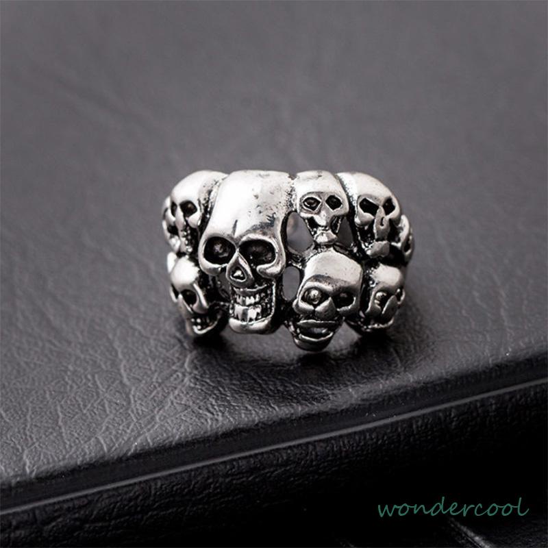 Cincin punk perak antik yang dipersonalisasi Pria aksesori fashion Korea-Won