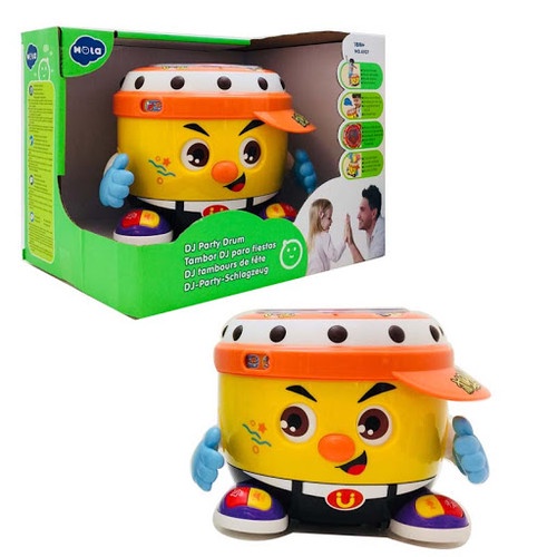 HOLA Drum DJ Party Little Giggles with Music & Light - Mainan Alat Musik Anak dengan Perekam Suara M