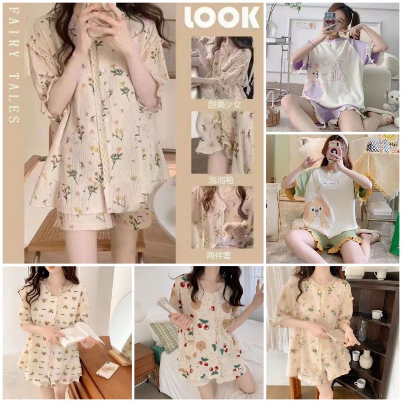 Baju tidur wanita import/Piyama wanita import/Setelan Hp wanita Import