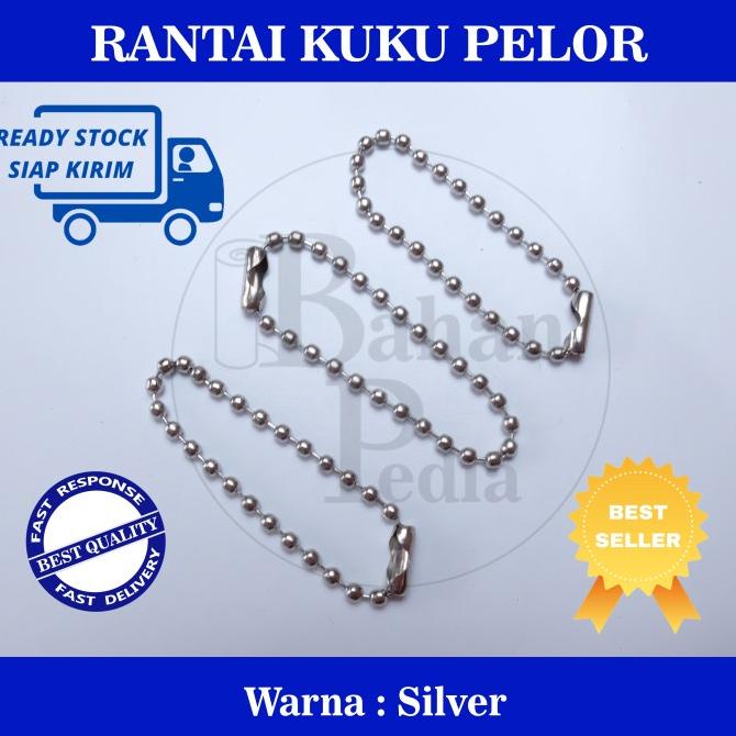 [Gross] Tali Label Hang Tag Rantai Kuku Pelor Biji Lada - Nikel Silver