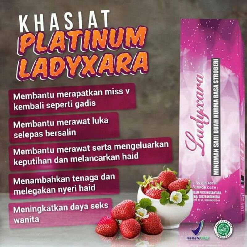 LADYXARA minuman sari kurma kurma rasa strawberry khusus wanita