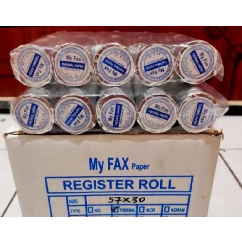 

KERTAS KASIR THERMAL MURAH 58/57X30 PAKET 100 ROLL(1 DUS) TERLARISS...,,,,,