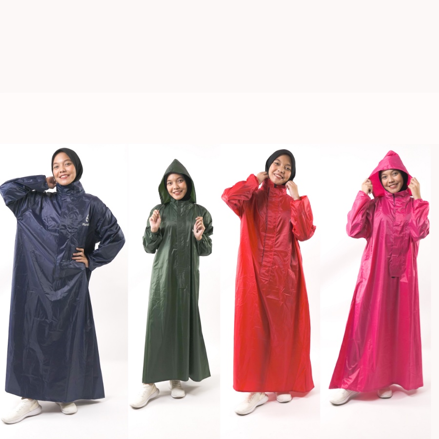 Jas Mantel Hujan Ujan Rok Korea Wanita Cewek Gamis Hijab Syar i Muslimah Jumbo Mantela