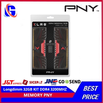 PNY Longdimm 32GB KIT DDR4 3200MHZ PC25600 (XLR8) - ( 16 x 2 )