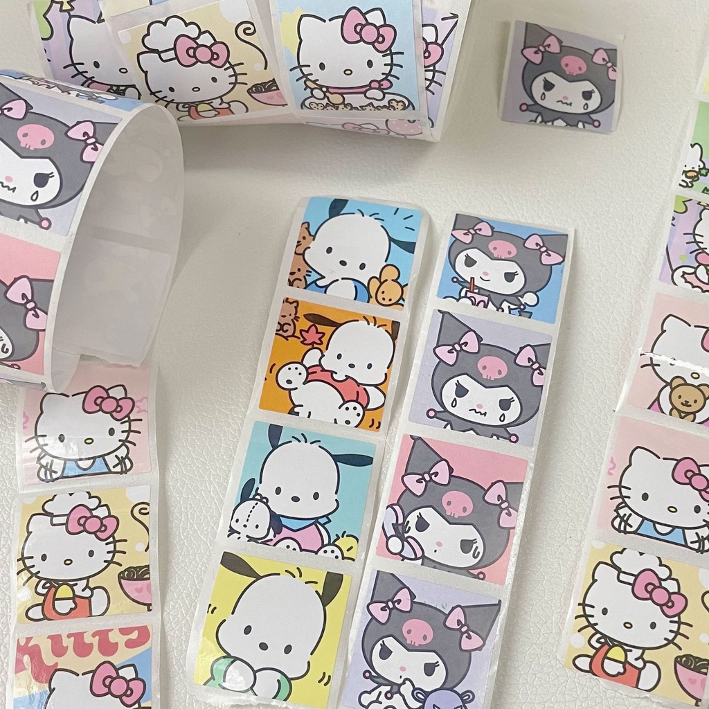 PAOPAO Stiker 1 Roll isi 200 Lembar Hello Kitty &amp; Friends Cute Import