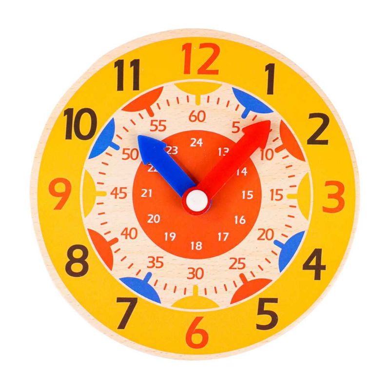 MYY Mainan Anak Montessori Clock Hour Minutes Children Toy - SZ0916 Oren Orange Melatih Kecerdasan Otak Anak mengenai waktu dan jam