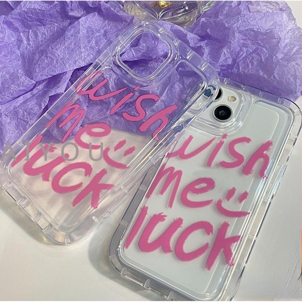 For iPhone 14 Pro Max iPhone 14 Case Thickened TPU Soft Case Clear Case Airbag Shockproof Protection Camera Pink Slogan Compatible For iPhone 13 Pro Max 12 Pro Max 11 7plus XR xs max