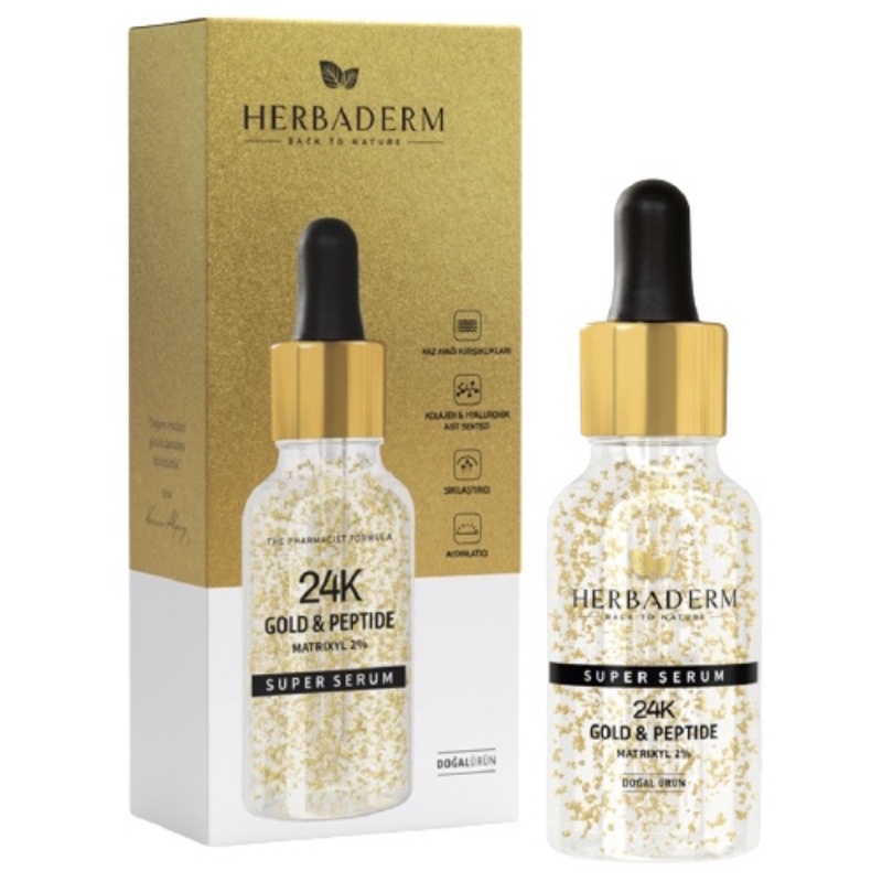 Serum Herbaderm Super Gold Peptide 24K 30ml