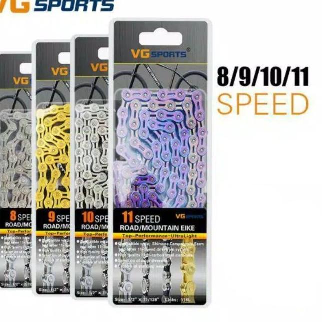 Produk Original Rantai vg sports sepeda 6 7 8 9 speed lipat gold emas silver sport