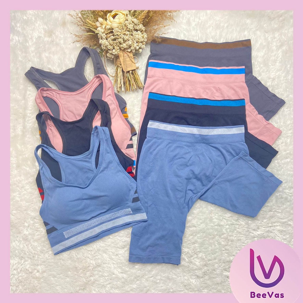 BV.ID BS933 Set Atasan Pakaian Olahraga Wanita Gym Fitness Running Setelan Baju Sport