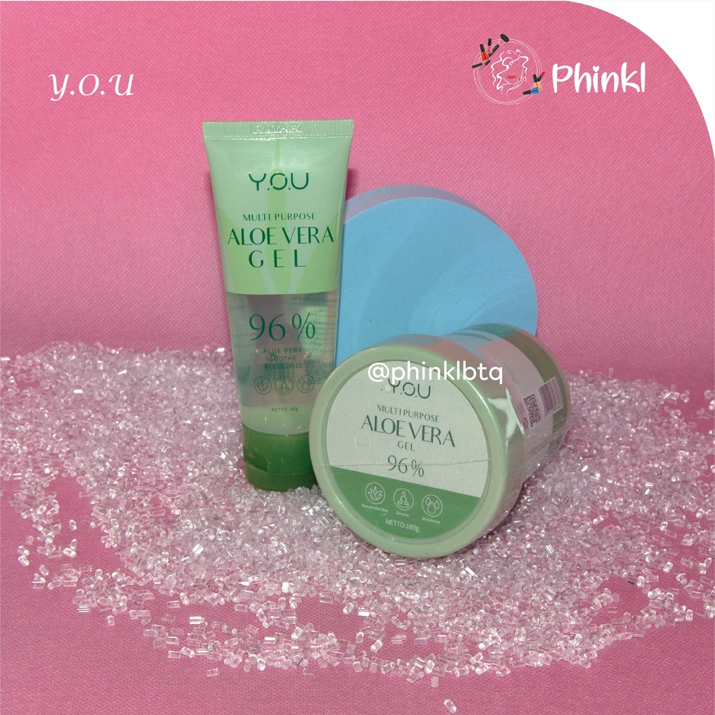 `ღ´ PHINKL `ღ´ Y.O.U aloe vera lidah buaya gel anti iritasi cocok untuk kulit sensitif sunburn kemerahan terbakar luka