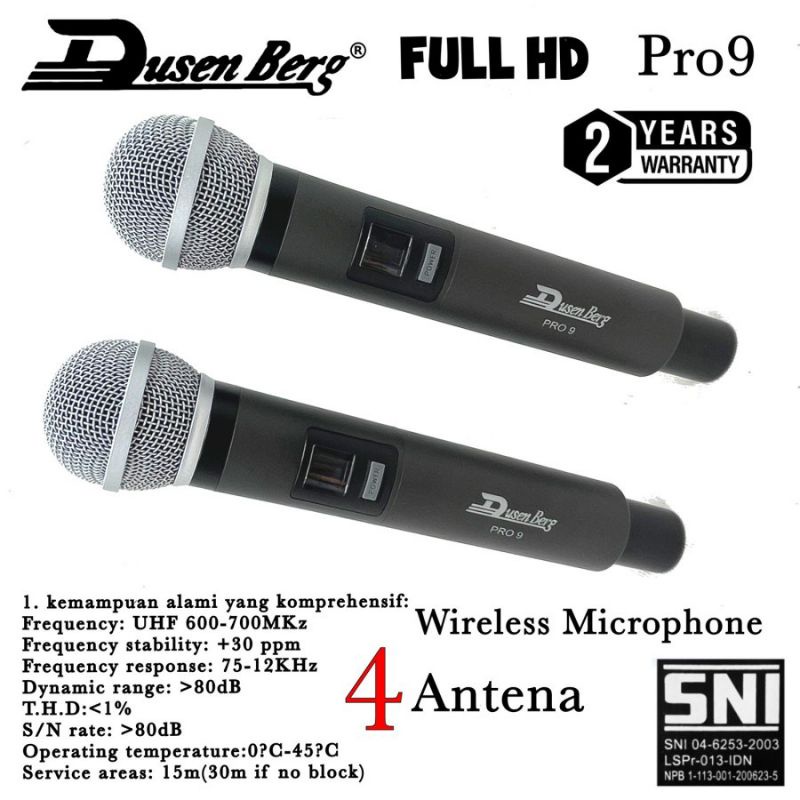 Mic wireless Dusenberg Pro-9 Pro 9 original garansi 2Tahun