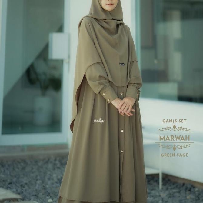 MARWAH SET AZDA / GAMIS TERBARU / GAMIS SYARI / GAMIS SET KHIMAR