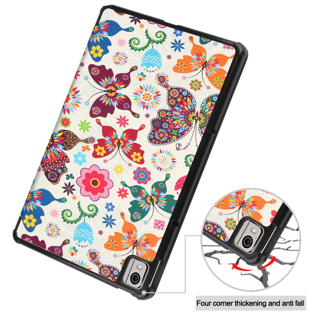 Untuk Nokia T21 (2022) 10.4 &quot;TA-1495 TA-1521 TA-1505 TA-1487 Tablet Perlindungan Case Fashion Pola Dicat Tiga Lipat Custer Flip Stand Casing Kualitas Tinggi PU Leather Cover